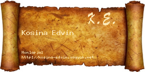 Kosina Edvin névjegykártya